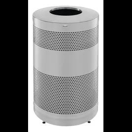 S55Et Classics Trash Can 193 L 51 GAL Silver Metal With Open Lid Open Top 1/Each