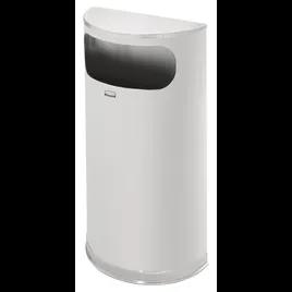 Landfill 1-Stream Trash Can 17.64X8.82X32.48 IN 9 GAL Stainless Half Round Metal With Flat Lid Flat Top Side Open 1/Each