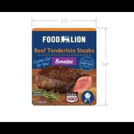 USP Beef Tenderloin Steak Label 3X2.5 IN Rectangle 1/Each