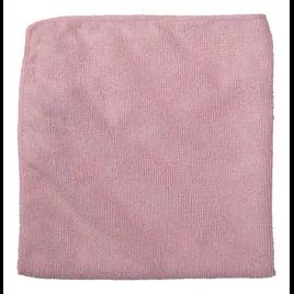 Cleaning Cloth 16X16 IN Light Duty Microfiber Red Pink Economy 24 Count/Pack 24 Packs/Case 576 Count/Case