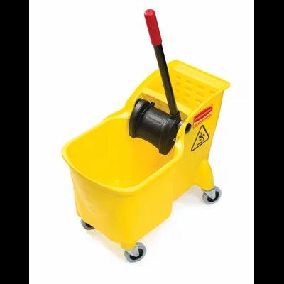 Mop Bucket & Wringer 31 QT Plastic Yellow Black 1/Case
