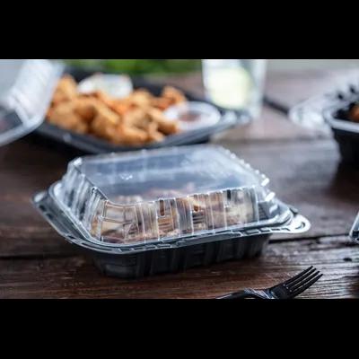 Chicken Barn & Lunch Box 4 Piece 9X8X3 IN MFPP OPS Black Clear Without Handle Vented 100/Case