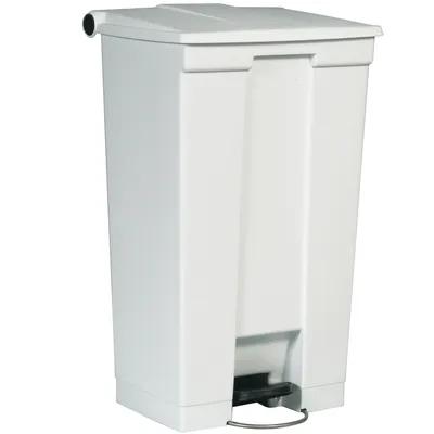Can & Lid 23 GAL White Plastic Step-On 1/Each