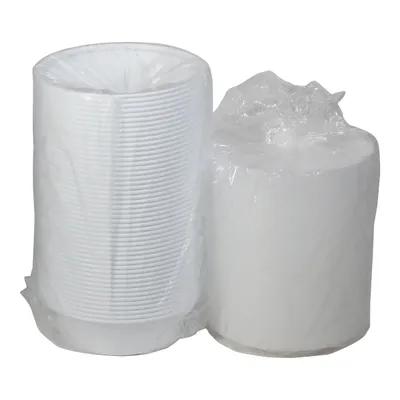 Take-Out Container Base & Lid Combo With Dome Lid 32 OZ PP White Clear Round 150/Case