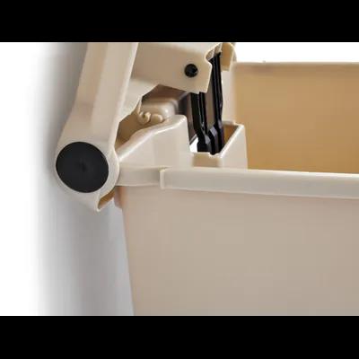 Trash 1-Stream Trash Can 15.94X16.5X24.5 IN Beige Resin With Hinged Lid Step-On 1/Each