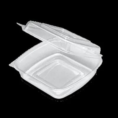 Take-Out Container Hinged With Dome Lid 8X8 IN PLA Clear Square 160/Case