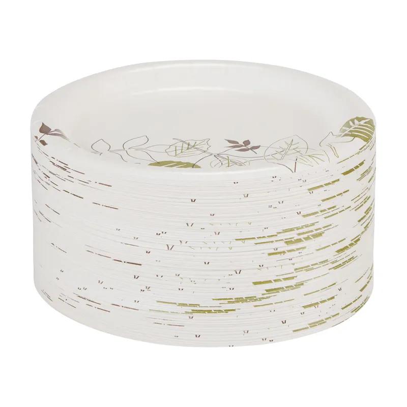 Dixie® Plate 7 IN Paper White Green Pathways Medium Weight 1000/Case