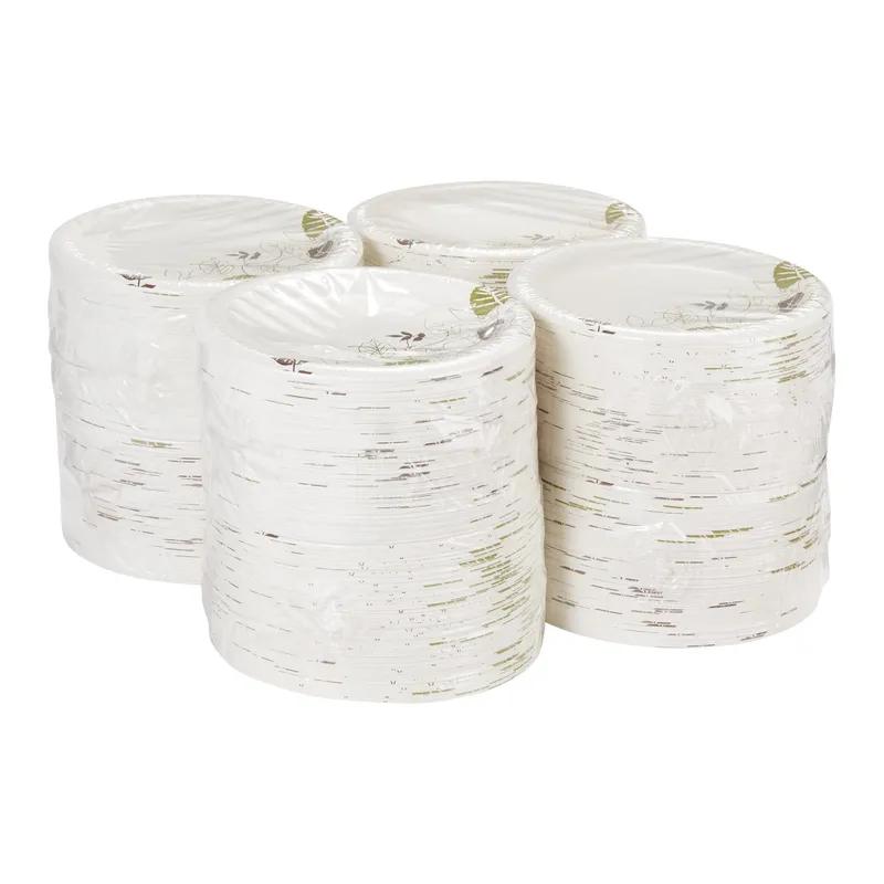 Dixie® Plate 7 IN Paper White Green Pathways Medium Weight 1000/Case