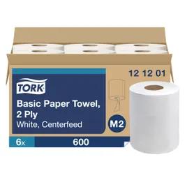 Tork Basic Roll Paper Towel M2 11.8X9 IN 590 FT 2PLY White Centerfeed Refill 600 Sheets/Roll 6 Rolls/Case