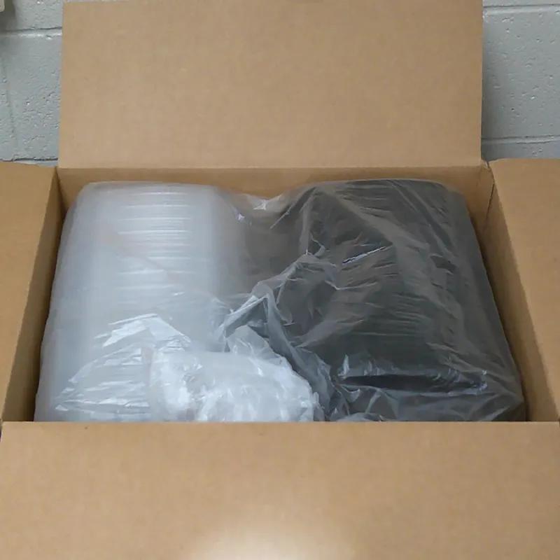 Take-Out Container Hinged With Dome Lid 10X10 IN PP Black Clear Square Anti-Fog 120/Case