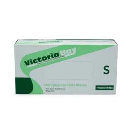 Victoria Bay General Purpose Gloves Small (SM) Ivory Latex Disposable Powder-Free 100 Count/Pack 10 Packs/Case