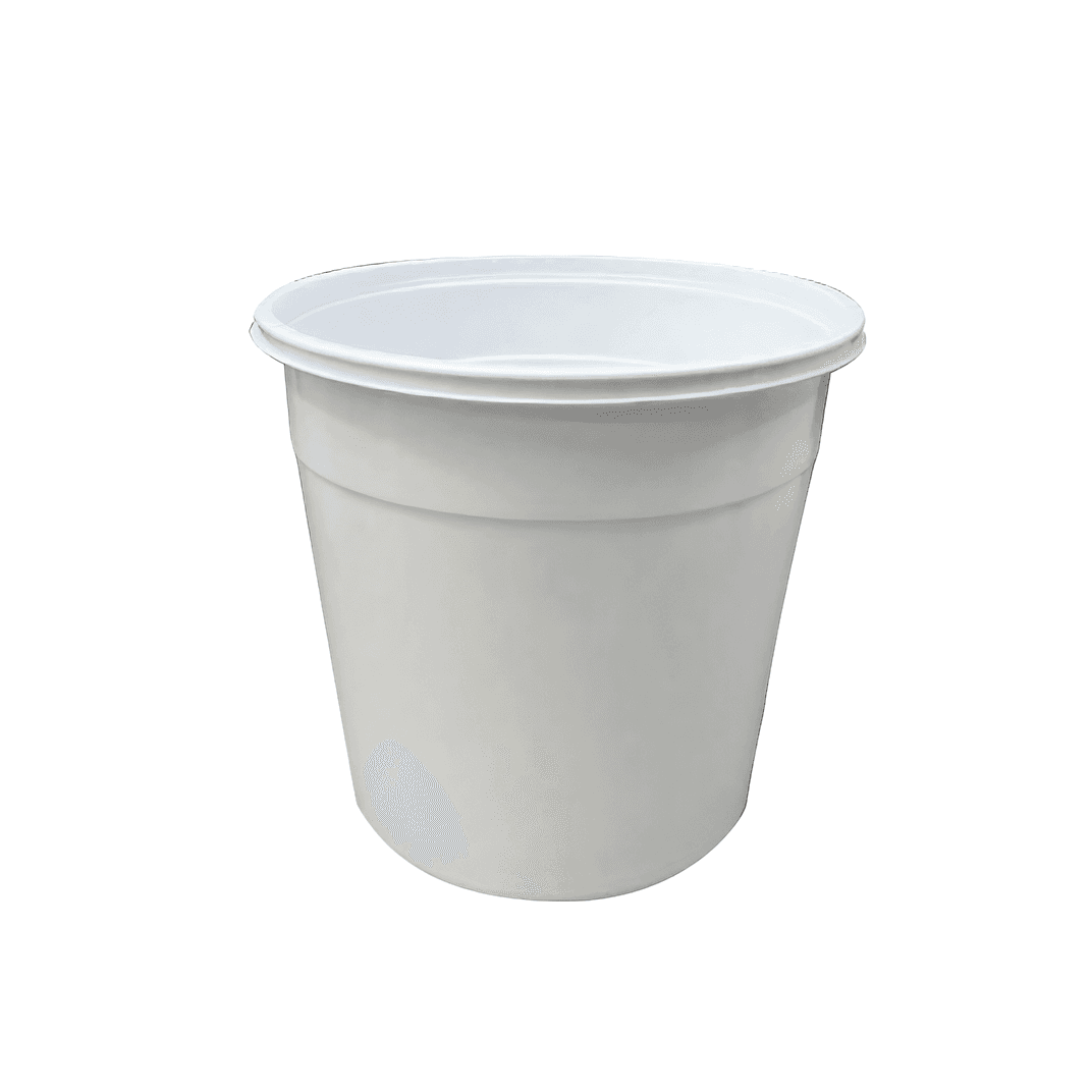 Bucket & Tub Base 168 OZ HDPE White Round 100/Case