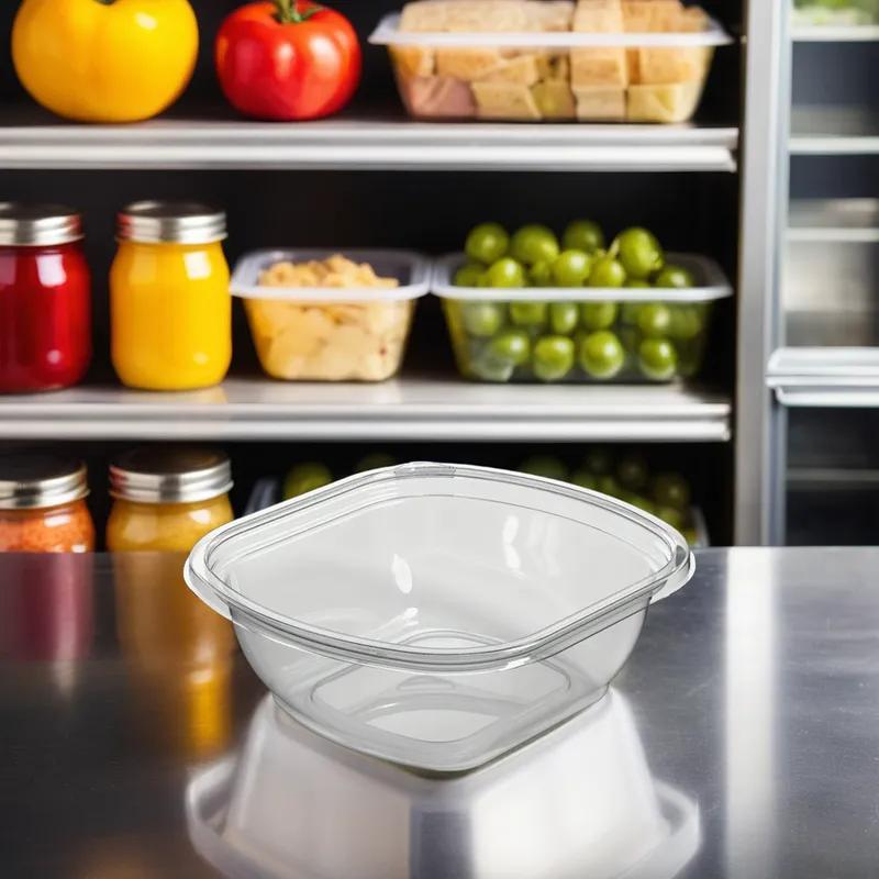 Thermosource Tooling Deli Container Base 40 OZ Plastic Clear Square 200/Case