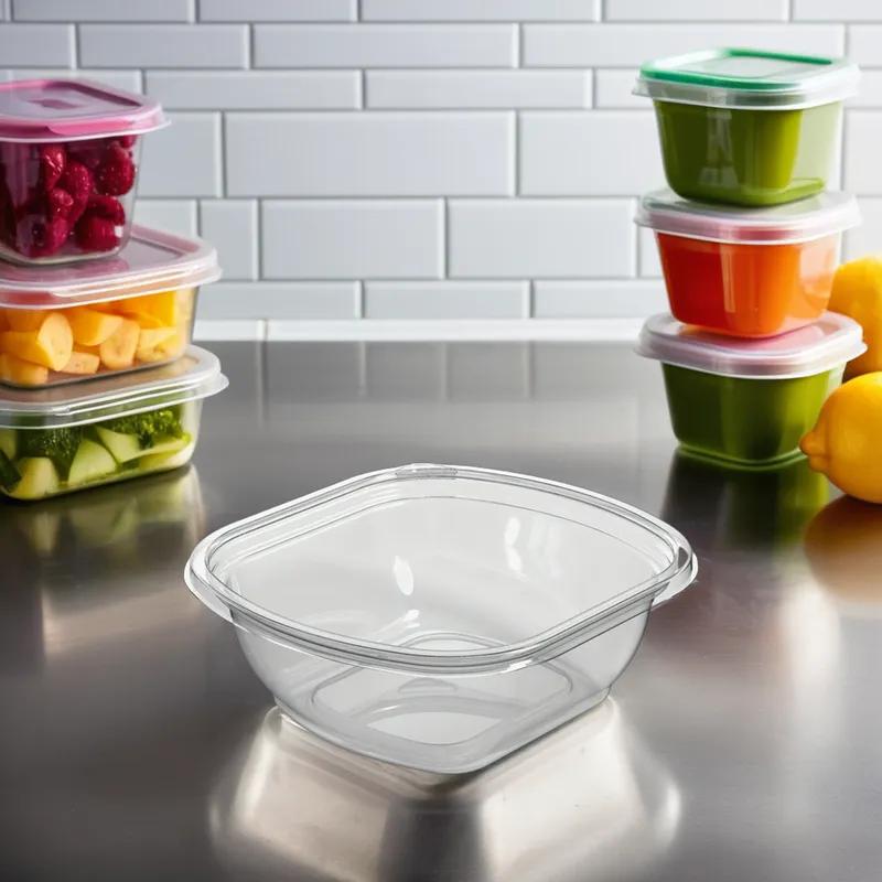Thermosource Tooling Deli Container Base 40 OZ Plastic Clear Square 200/Case