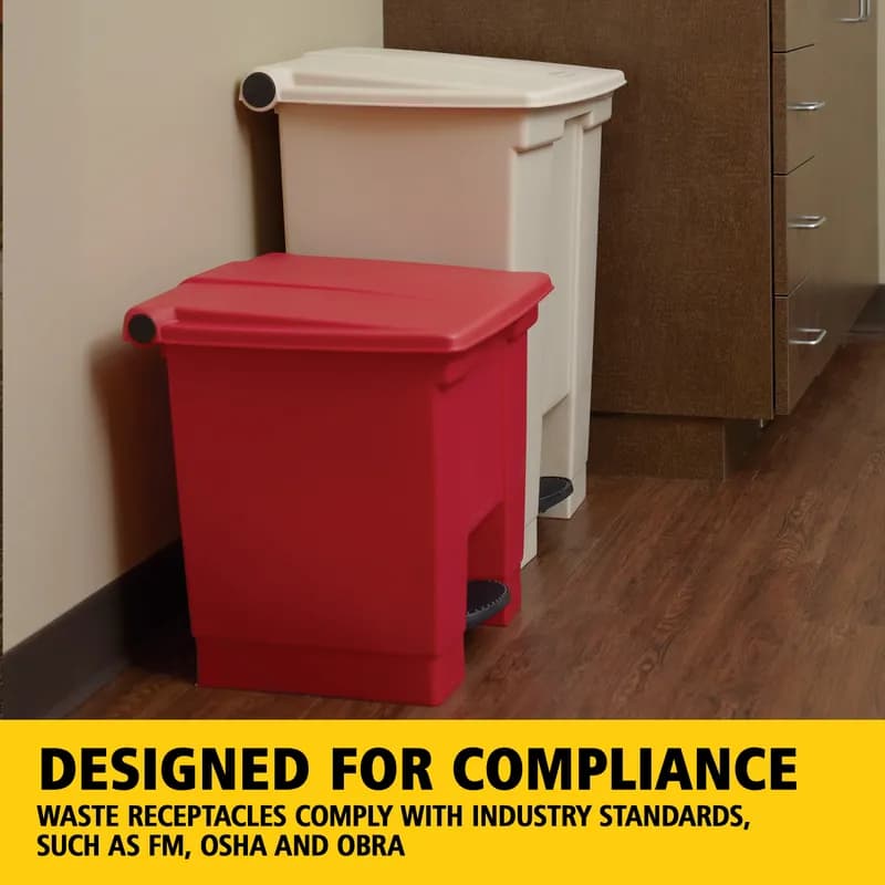 Trash 1-Stream Trash Can 16.1X19.8X32.7 IN Beige Resin Step-On 1/Each