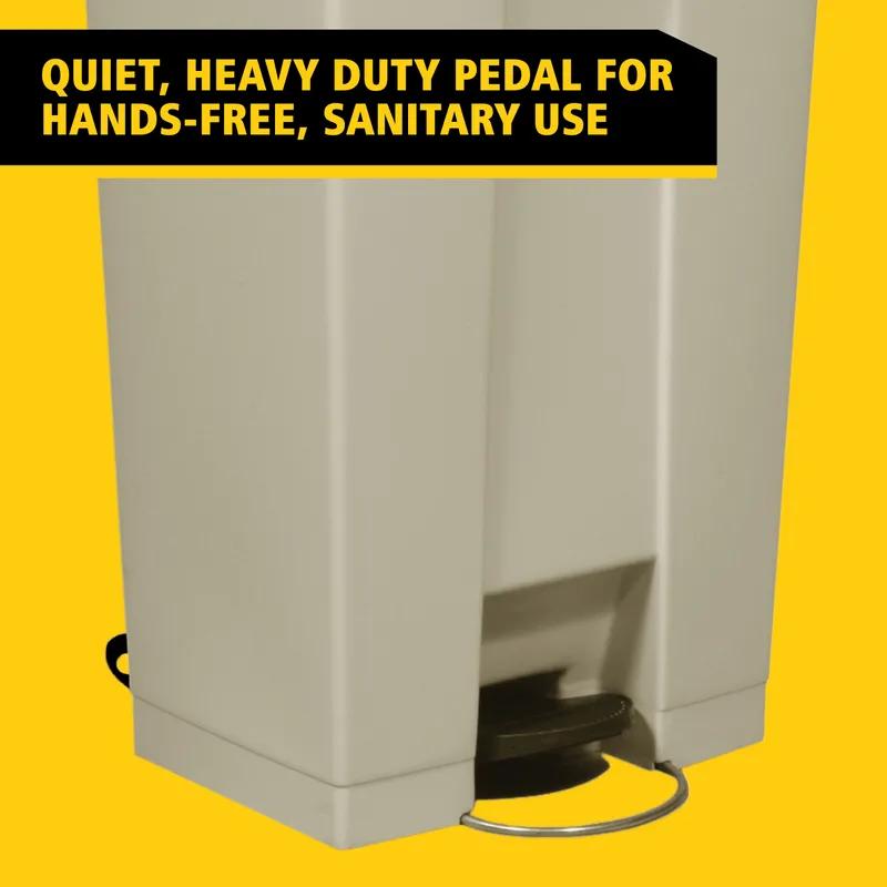 Trash 1-Stream Trash Can 16.1X19.8X32.7 IN Beige Resin Step-On 1/Each