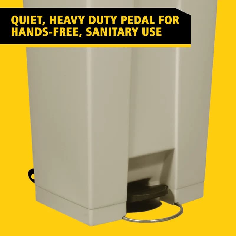Trash 1-Stream Trash Can 16.1X19.8X32.7 IN Beige Resin Step-On 1/Each