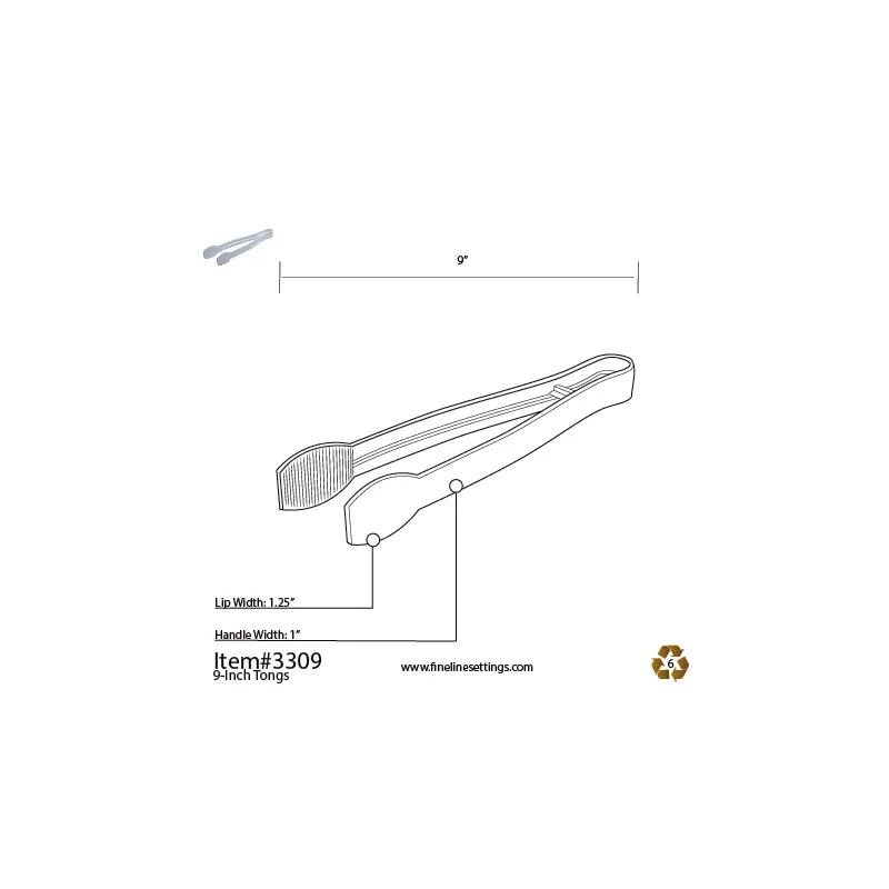 Platter Pleasers Serving Tongs 9 IN PS Black Heavy Duty 48/Case