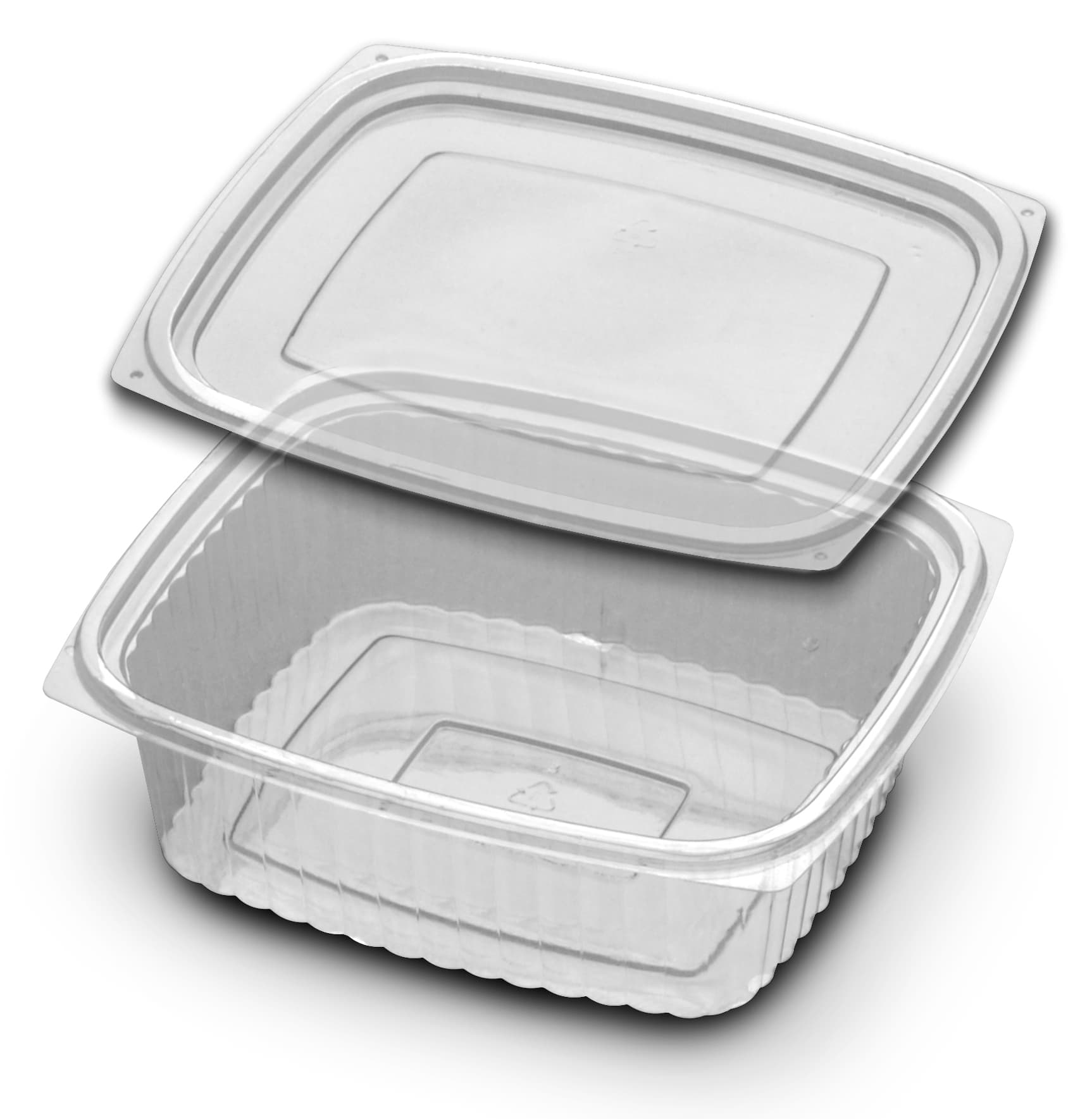 VersaPak® Deli Container Base & Lid Combo With Flat Lid 32 OZ PLA Clear Rectangle 250/Case