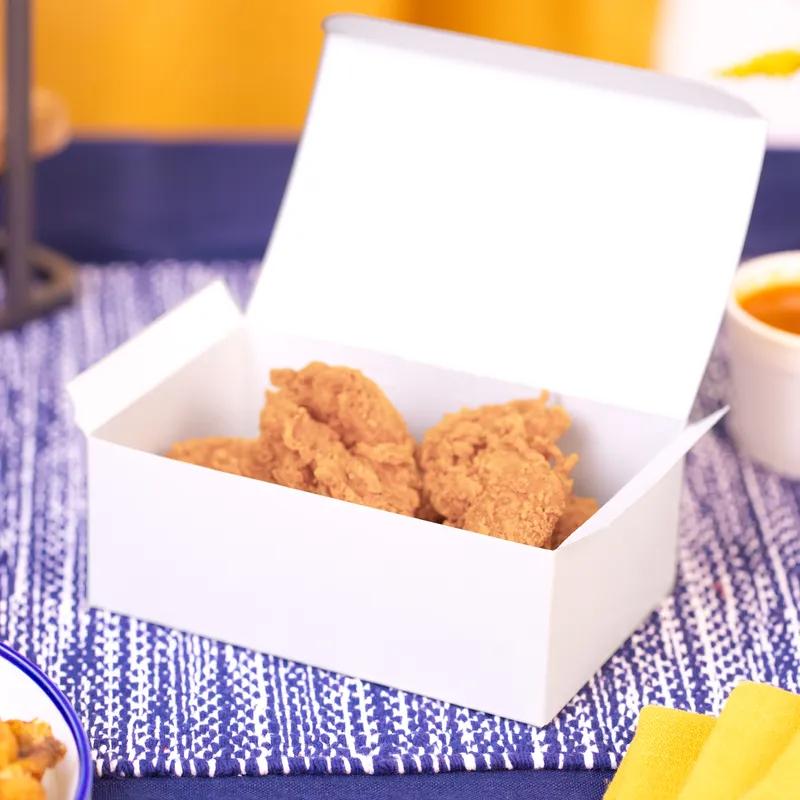 Take-Out Box Tuck-Top 6X3.875X2.25 IN Paper White Rectangle 250/Case