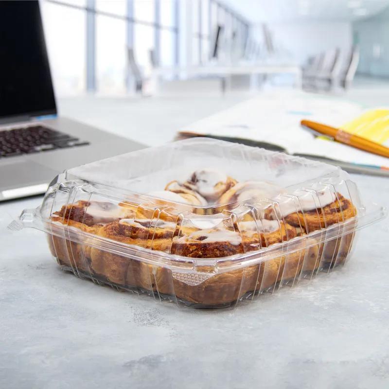 Dart® ClearSeal® Cold Take-Out Container Hinged Large (LG) 8.825X9.3X3 IN PET Clear Square 100 Count/Pack 2 Packs/Case