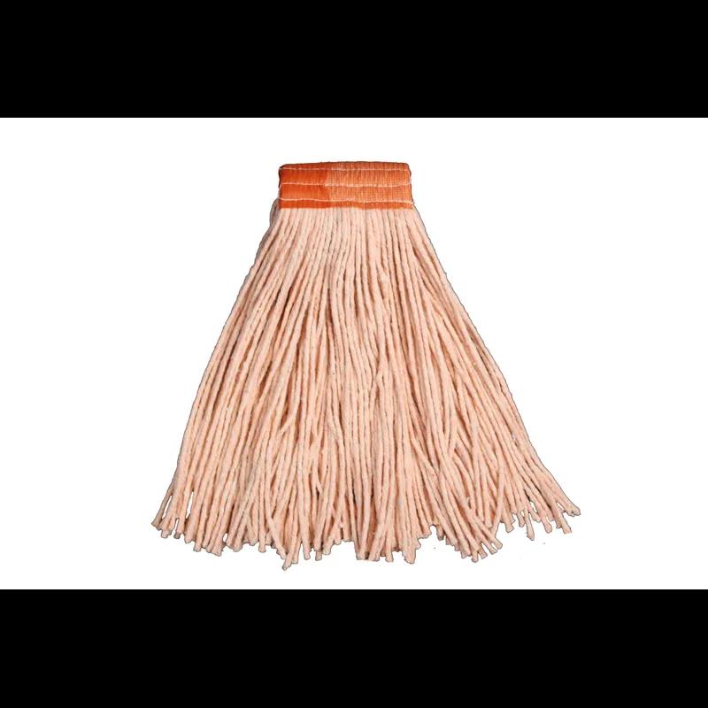 Mop Head 24 OZ Orange White Cotton 4PLY Cut End Industrial Grade 1/Each