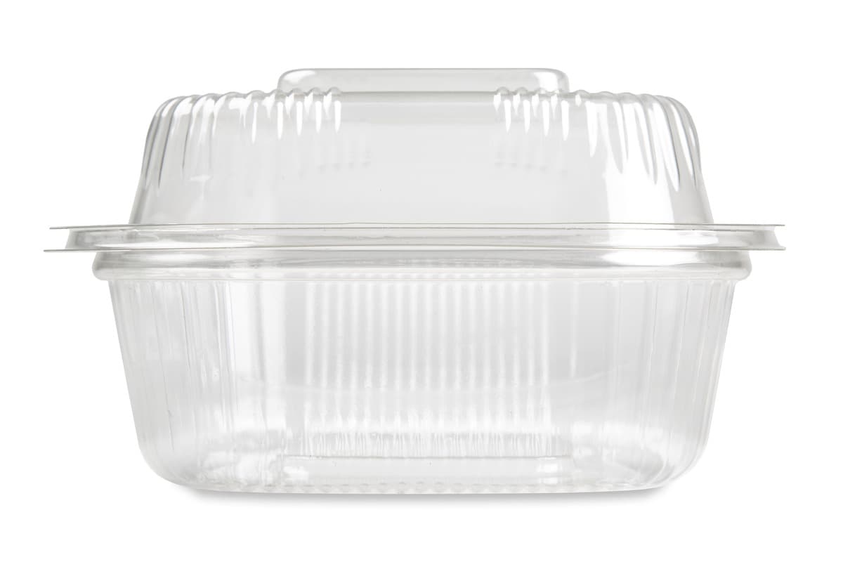 SeeShell® Take-Out Container Hinged With Dome Lid 6X6 IN PS Clear Square 250/Case
