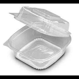 SeeShell® Take-Out Container Hinged With Dome Lid 6X6 IN PS Clear Square 250/Case