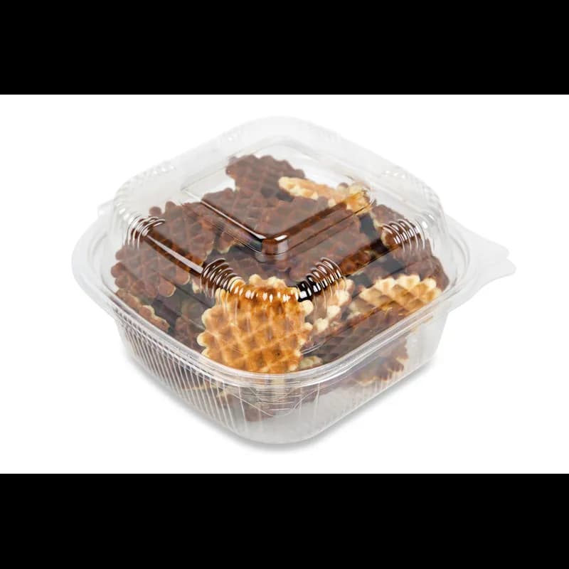 SeeShell® Take-Out Container Hinged With Dome Lid 6X6 IN PS Clear Square 250/Case