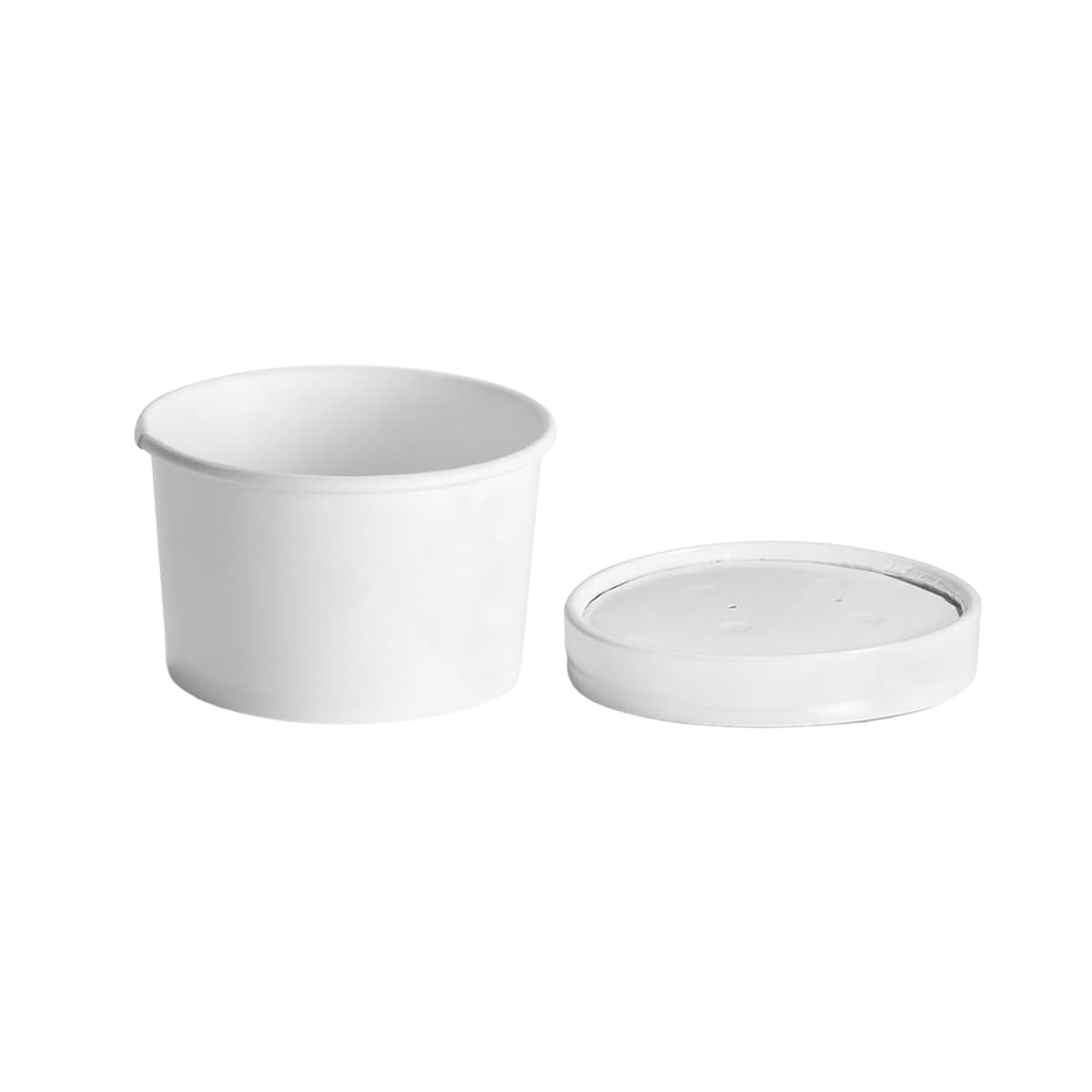 Victoria Bay Food Container Base & Lid Combo With Flat Lid 8-10 OZ Paperboard White Round 250/Case