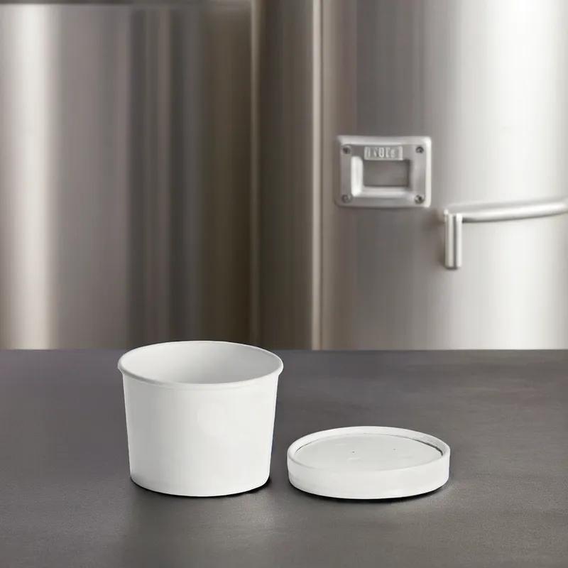 Victoria Bay Food Container Base & Lid Combo 12 OZ Paperboard White Round Vented 250/Case