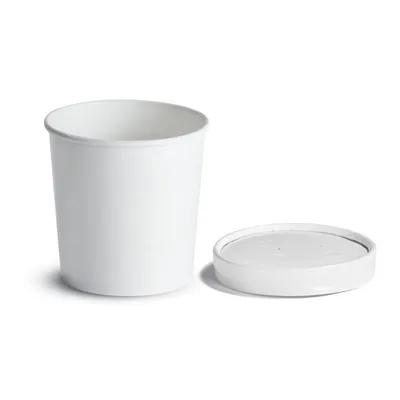 Victoria Bay Soup Food Container Base & Lid Combo With Flat Lid 16 OZ Paperboard White Round Tall 250/Case