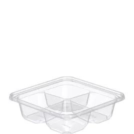 Dart® TamperGuard™ Snack Deli Container Base 14 OZ 4 Compartment PET Clear Tamper-Evident Tamper-Resistant 75 Count/Pack 4 Packs/Case
