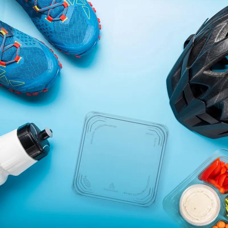 Dart® TamperGuard™ Lid 5.9X5.9X0.4 IN 1 Compartment PET Clear For Snack Container Recessed Tamper-Evident Tamper-Resistant 75 Count/Pack 4 Packs/Case