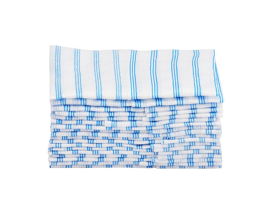 Hygen™ Cleaning Cloth 12X12 IN Microfiber White Blue Disposable 600/Case