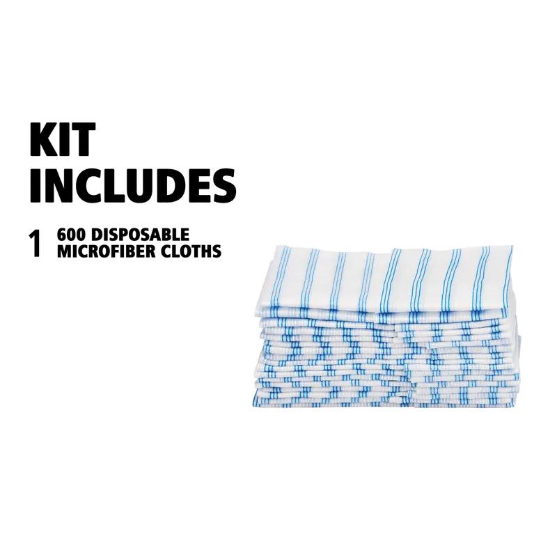 Hygen™ Cleaning Cloth 12X12 IN Microfiber White Blue Disposable 600/Case