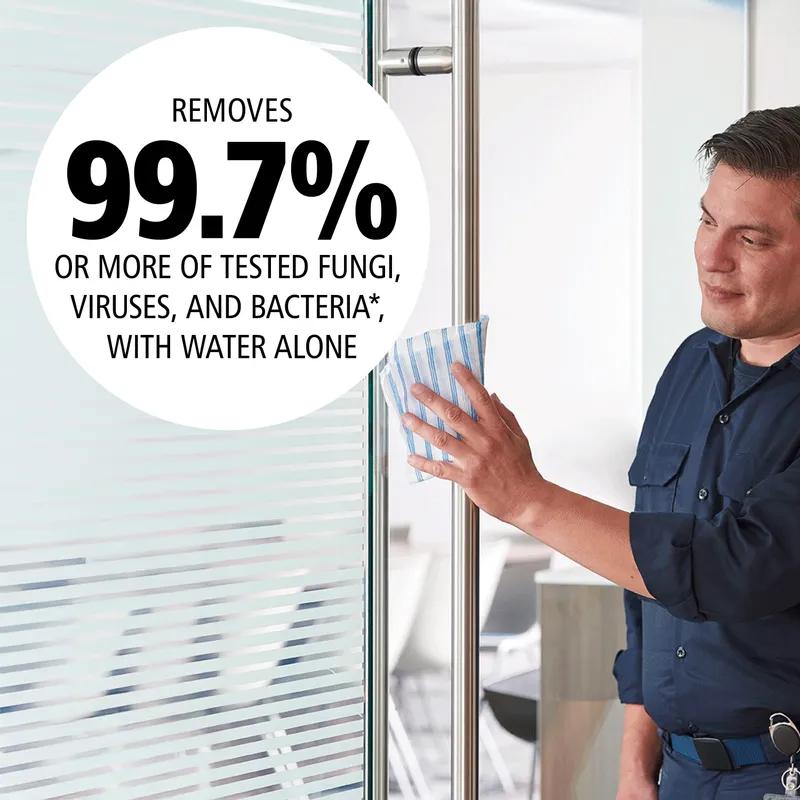 Hygen™ Cleaning Cloth 12X12 IN Microfiber White Blue Disposable 600/Case