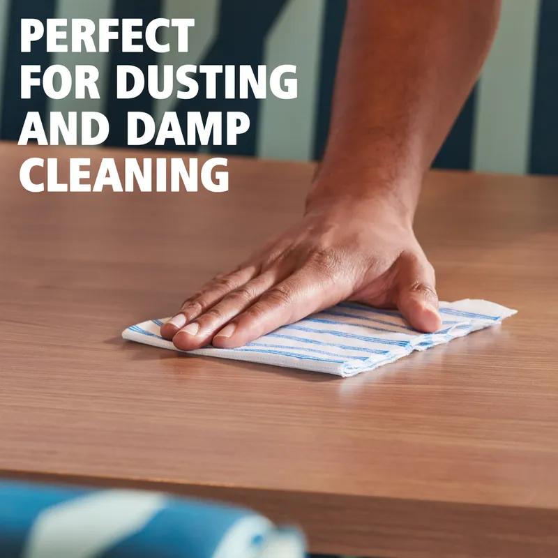 Hygen™ Cleaning Cloth 12X12 IN Microfiber White Blue Disposable 600/Case