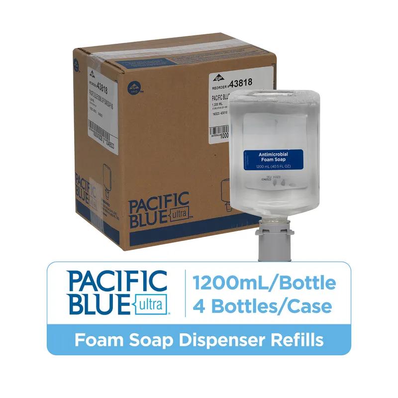 Pacific Blue Ultra™ Hand Soap Foam 1200 mL Unscented Fragrance Free Clear Antimicrobial 4800/Case