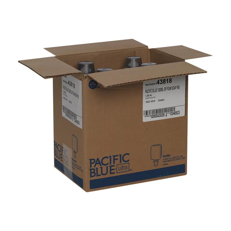 Pacific Blue Ultra™ Hand Soap Foam 1200 mL Unscented Fragrance Free Clear Antimicrobial 4800/Case
