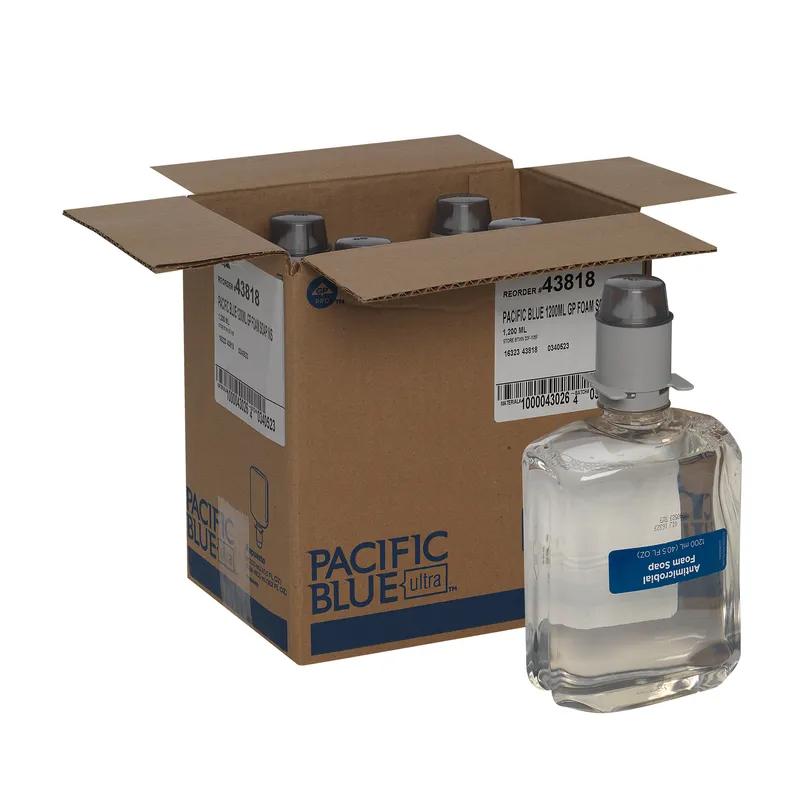 Pacific Blue Ultra™ Hand Soap Foam 1200 mL Unscented Fragrance Free Clear Antimicrobial 4800/Case