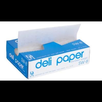 Deli Sheet 8X10.75 IN Dry Wax Paper White Interfold 6000/Case