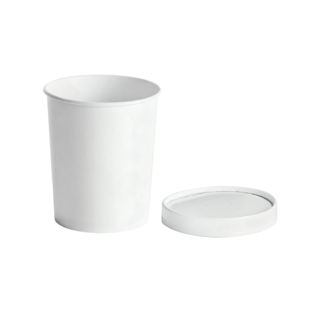Victoria Bay Food Container Base & Lid Combo With Flat Lid 32 OZ Paperboard White Round 250/Case