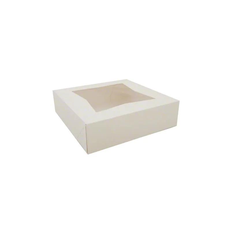 Cake Box 9X9X2.5 IN White With Window 200/Case