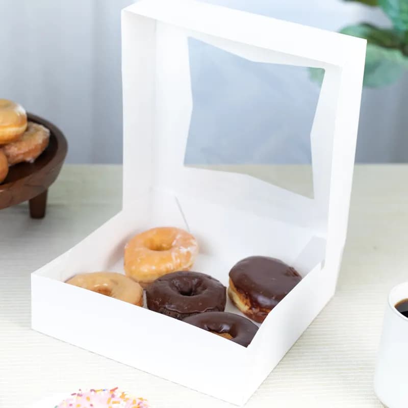 Cake Box 9X9X2.5 IN White With Window 200/Case