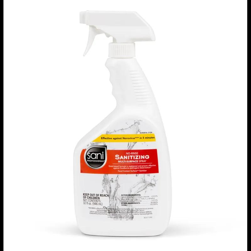 Sani Professional® Sanitizer 32 FLOZ Food Contact Multi Surface Spray 6/Case