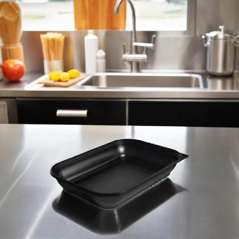Thermosource Tooling Take-Out Container Base 6X8 IN PP Black Oblong 400/Case
