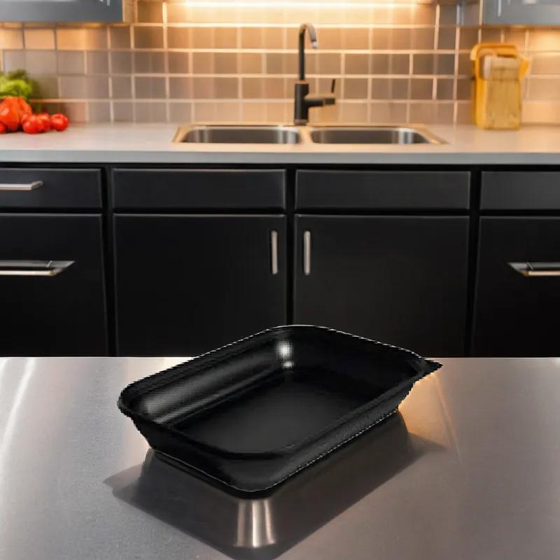 Thermosource Tooling Take-Out Container Base 6X8 IN PP Black Oblong 400/Case