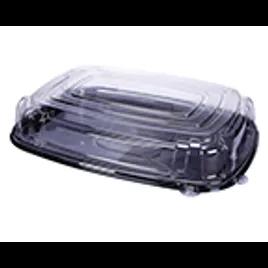 WNA CaterLine® Take-Out Container Base & Lid Combo 17X13 IN Plastic Black Rectangle 25/Case