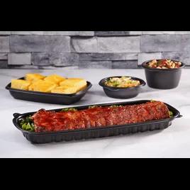 Take-Out Container Base 15X6.5X1.3 IN PP Black Rectangle 180/Case